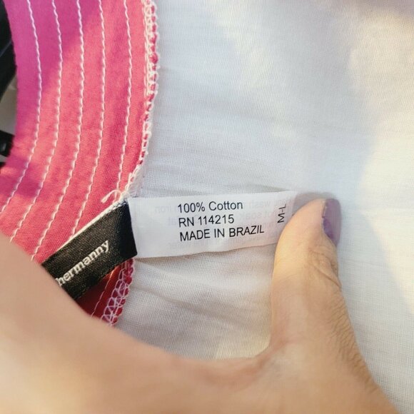 ❤️❤️Women Tunic M/L Vix Swimwear Ivory cherry Cover up Dress Cotton embroidered - Picture 6 of 6